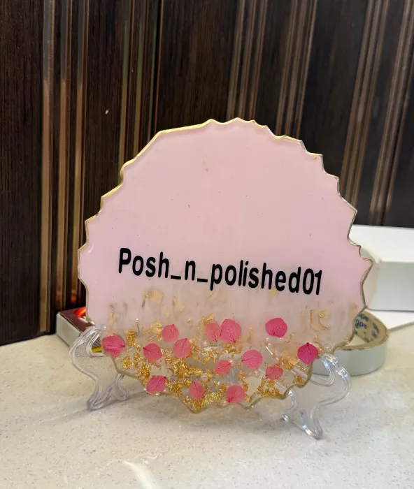 Pink Floral Business Logo Plaque — Design #10