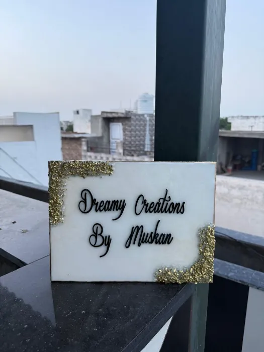 White Gold Studio Name Plate — Design #15
