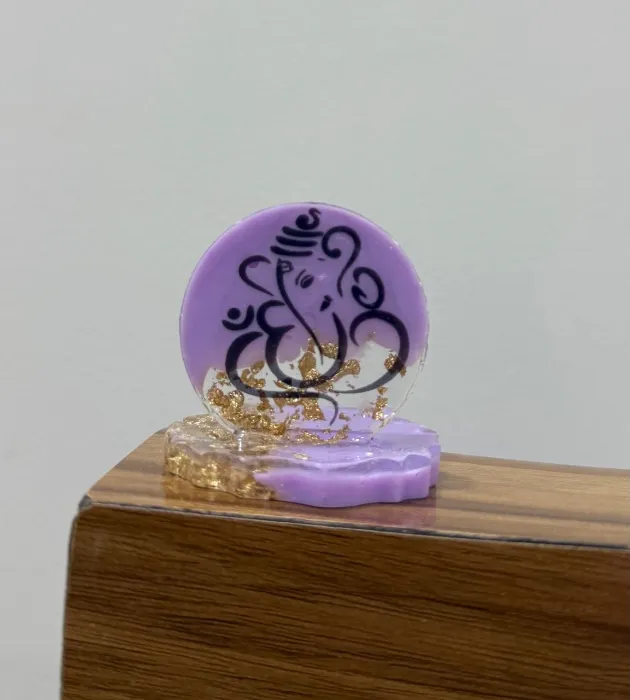 Purple Ganesha Resin Keepsake — Design #18