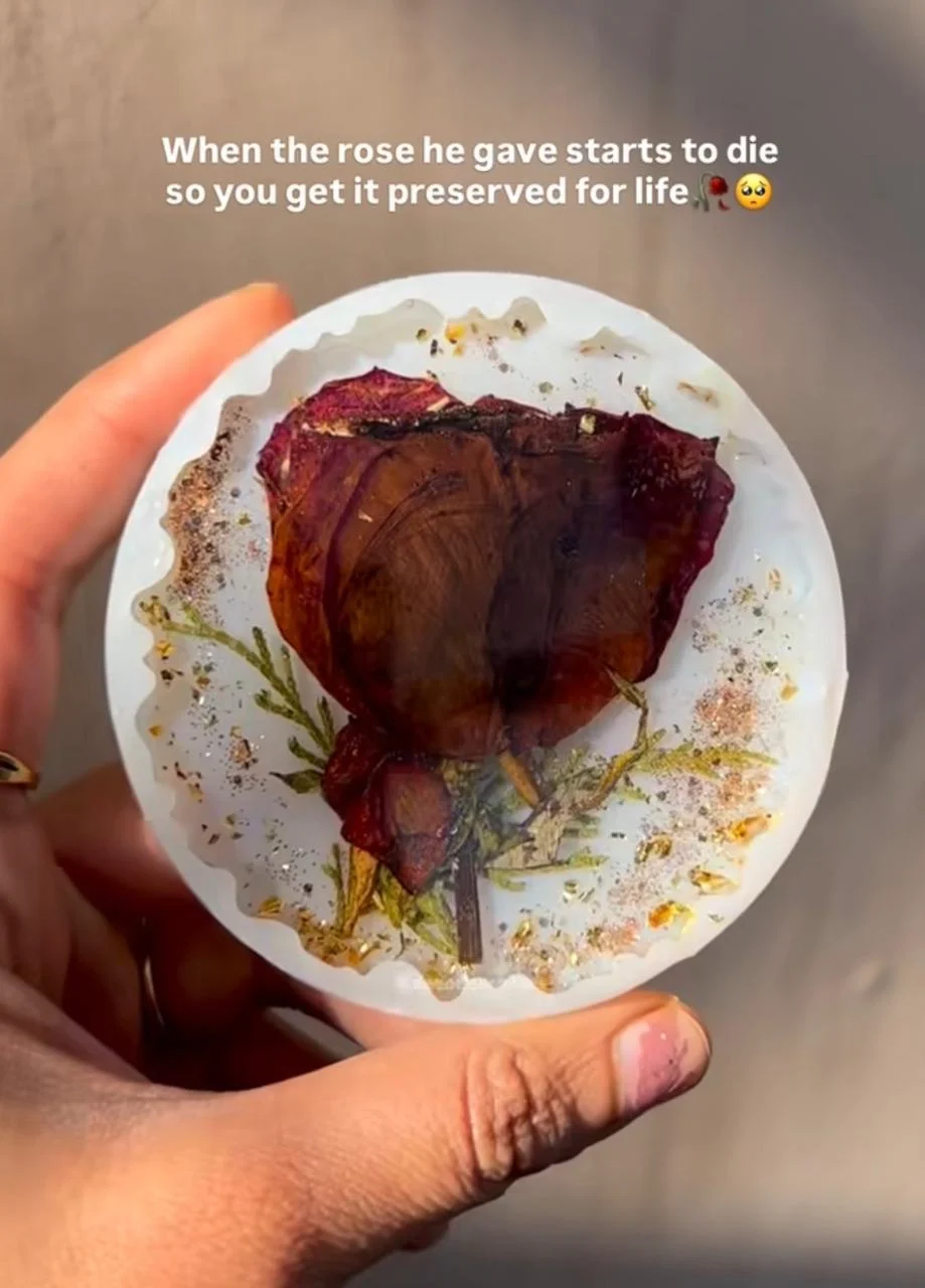 Single Rose Preservation Plaque — Design #22