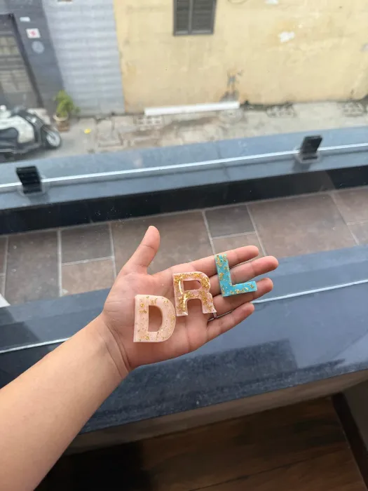 Pastel Resin Initial Keychain Set — Design #23