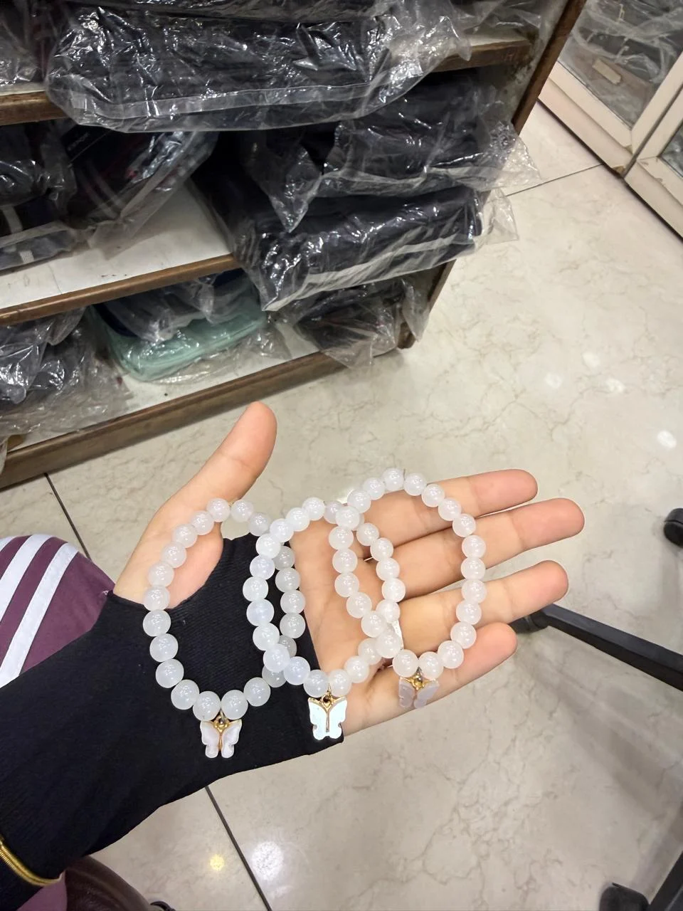 White Heart Charm Bracelet Set — Design #46