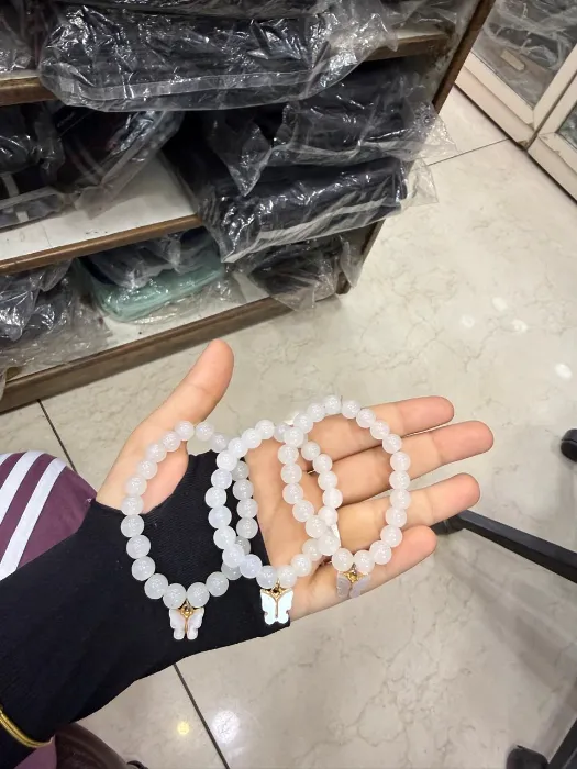 White Heart Charm Bracelet Set — Design #46