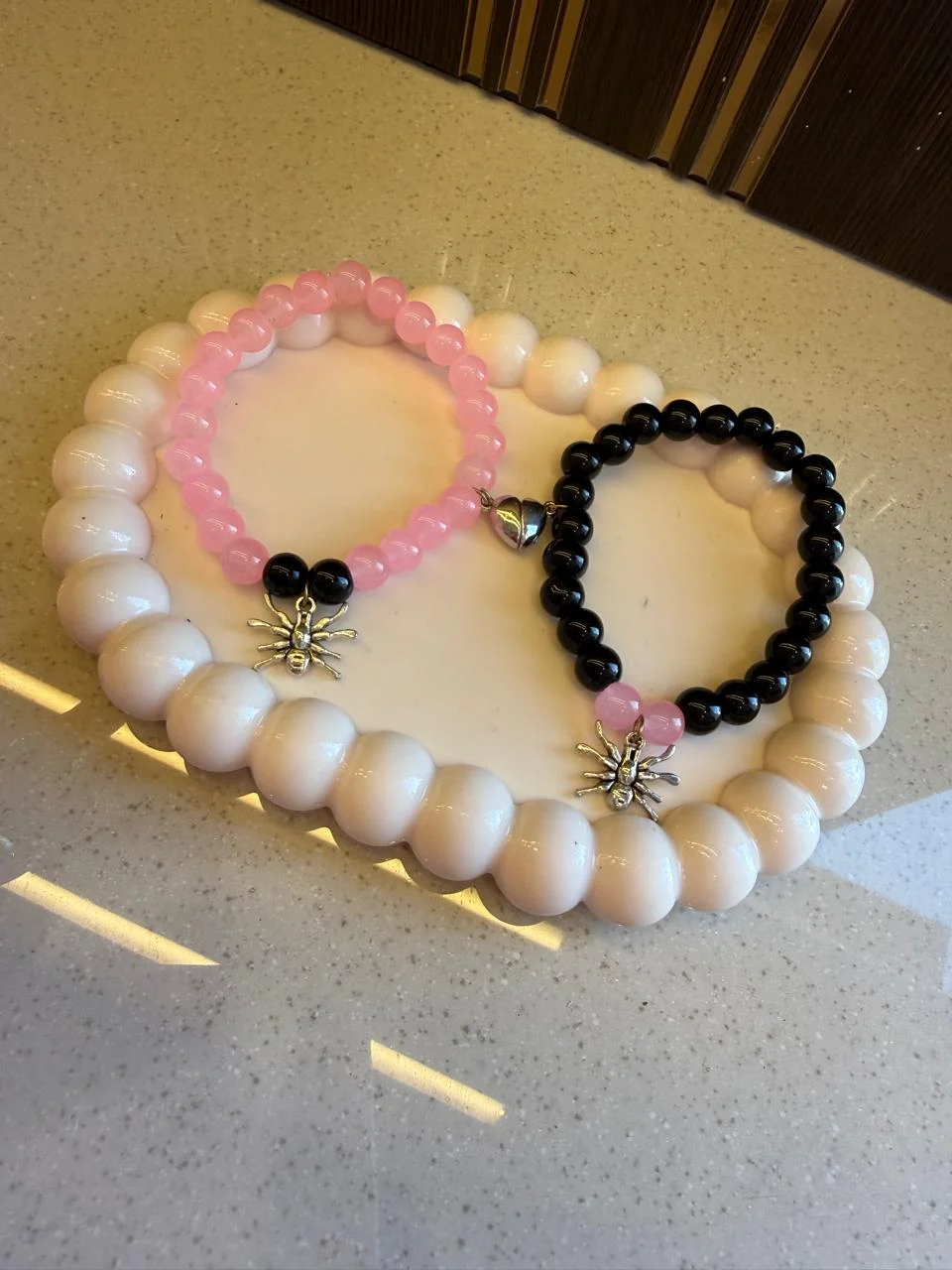 Spider Pink Black Bracelet Set — Design #53