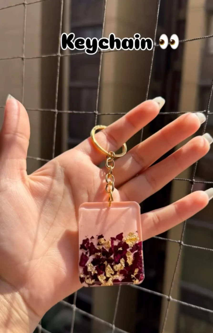 Rose Petal Preservation Keychain — Design #65
