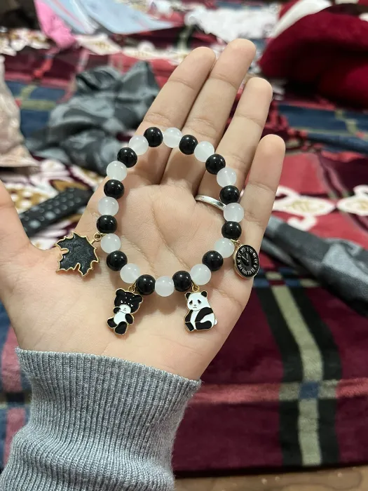 Black & White Panda Charm Bracelet — Design #66