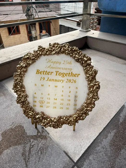 Personalised Anniversary Calendar Plaque — Design #69